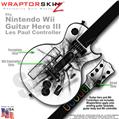 Lightning Black Skin by WraptorSkinz TM fits Nintendo Wii Guitar Hero III (3) Les Paul Controller (GUITAR NOT INCLUDED)