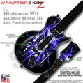 Lightning Blue Skin by WraptorSkinz TM fits Nintendo Wii Guitar Hero III (3) Les Paul Controller (GUITAR NOT INCLUDED)