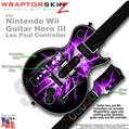 Lightning Purple Skin by WraptorSkinz TM fits Nintendo Wii Guitar Hero III (3) Les Paul Controller (GUITAR NOT INCLUDED)