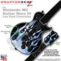 Metal Flames Blue Skin by WraptorSkinz TM fits Nintendo Wii Guitar Hero III (3) Les Paul Controller (GUITAR NOT INCLUDED)