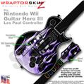 Metal Flames Purple Skin by WraptorSkinz TM fits Nintendo Wii Guitar Hero III (3) Les Paul Controller (GUITAR NOT INCLUDED)