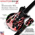 Metal Flames Red Skin by WraptorSkinz TM fits Nintendo Wii Guitar Hero III (3) Les Paul Controller (GUITAR NOT INCLUDED)