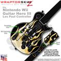 Metal Flames Yellow Skin by WraptorSkinz TM fits Nintendo Wii Guitar Hero III (3) Les Paul Controller (GUITAR NOT INCLUDED)