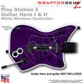 PS2 Guitar Hero I & II White Wireless Abstract 01 Purple Skin