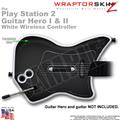 PS2 Guitar Hero I & II White Wireless Colorburst Gray Skin