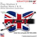 PS2 Guitar Hero I & II White Wireless Union Jack 02 Skin