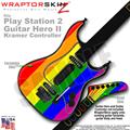 PS2 Guitar Hero II Kramer Rainbow Stripes Faceplate Skin