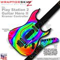 PS2 Guitar Hero II Kramer Rainbow Swirl Faceplate Skin