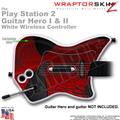 PS2 Guitar Hero I & II White Wireless Spider Web Skin