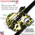 Radioactive Yellow Skin by WraptorSkinz TM fits Nintendo Wii Guitar Hero III (3) Les Paul Controller (GUITAR NOT INCLUDED)