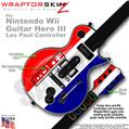 Red, White and Blue Skin by WraptorSkinz TM fits Nintendo Wii Guitar Hero III (3) Les Paul Controller (GUITAR NOT INCLUDED)