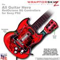 Big Kiss Lips Black on Red WraptorSkinz TM Skin fits All PS2 SG Guitars Controllers (GUITAR NOT INCLUDED)s