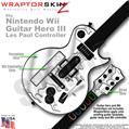 Chrome Drip on White Skin by WraptorSkinz TM fits Nintendo Wii Guitar Hero III (3) Les Paul Controller (GUITAR NOT INCLUDED)