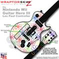 Kearas Flowers on White Skin by WraptorSkinz TM fits Nintendo Wii Guitar Hero III (3) Les Paul Controller (GUITAR NOT INCLUDED)