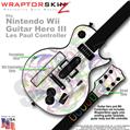 Neon Swoosh on White Skin by WraptorSkinz TM fits Nintendo Wii Guitar Hero III (3) Les Paul Controller (GUITAR NOT INCLUDED)