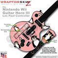 Penguins on Pink Skin by WraptorSkinz TM fits Nintendo Wii Guitar Hero III (3) Les Paul Controller (GUITAR NOT INCLUDED)