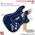 Abstract 01 Blue WraptorSkinz  Skin fits Rock Band Stratocaster Guitar for Nintendo Wii, XBOX 360, PS2 & PS3 (GUITAR NOT INCLUDED)
