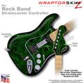 Abstract 01 Green WraptorSkinz  Skin fits Rock Band Stratocaster Guitar for Nintendo Wii, XBOX 360, PS2 & PS3 (GUITAR NOT INCLUDED)