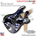 Abstract 02 Blue WraptorSkinz  Skin fits Rock Band Stratocaster Guitar for Nintendo Wii, XBOX 360, PS2 & PS3 (GUITAR NOT INCLUDED)