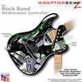 Abstract 02 Green WraptorSkinz  Skin fits Rock Band Stratocaster Guitar for Nintendo Wii, XBOX 360, PS2 & PS3 (GUITAR NOT INCLUDED)