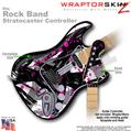 Abstract 02 Pink WraptorSkinz  Skin fits Rock Band Stratocaster Guitar for Nintendo Wii, XBOX 360, PS2 & PS3 (GUITAR NOT INCLUDED)