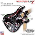 Abstract 02 Red WraptorSkinz  Skin fits Rock Band Stratocaster Guitar for Nintendo Wii, XBOX 360, PS2 & PS3 (GUITAR NOT INCLUDED)