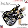 Abstract 02 Yellow WraptorSkinz  Skin fits Rock Band Stratocaster Guitar for Nintendo Wii, XBOX 360, PS2 & PS3 (GUITAR NOT INCLUDED)
