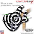 Bullseye Black and White WraptorSkinz  Skin fits Rock Band Stratocaster Guitar for Nintendo Wii, XBOX 360, PS2 & PS3 (GUITAR NOT INCLUDED)