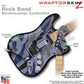 Camouflage Blue WraptorSkinz  Skin fits Rock Band Stratocaster Guitar for Nintendo Wii, XBOX 360, PS2 & PS3 (GUITAR NOT INCLUDED)