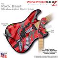 Camouflage Red WraptorSkinz  Skin fits Rock Band Stratocaster Guitar for Nintendo Wii, XBOX 360, PS2 & PS3 (GUITAR NOT INCLUDED)