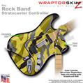 Camouflage Yellow WraptorSkinz  Skin fits Rock Band Stratocaster Guitar for Nintendo Wii, XBOX 360, PS2 & PS3 (GUITAR NOT INCLUDED)