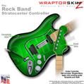Colorburst Green WraptorSkinz  Skin fits Rock Band Stratocaster Guitar for Nintendo Wii, XBOX 360, PS2 & PS3 (GUITAR NOT INCLUDED)