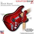 Colorburst Red WraptorSkinz  Skin fits Rock Band Stratocaster Guitar for Nintendo Wii, XBOX 360, PS2 & PS3 (GUITAR NOT INCLUDED)