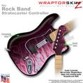 Fire Pink WraptorSkinz  Skin fits Rock Band Stratocaster Guitar for Nintendo Wii, XBOX 360, PS2 & PS3 (GUITAR NOT INCLUDED)