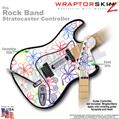 Kearas Flowers on White WraptorSkinz  Skin fits Rock Band Stratocaster Guitar for Nintendo Wii, XBOX 360, PS2 & PS3 (GUITAR NOT INCLUDED)
