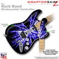 Lightning Blue WraptorSkinz  Skin fits Rock Band Stratocaster Guitar for Nintendo Wii, XBOX 360, PS2 & PS3 (GUITAR NOT INCLUDED)