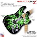 Lightning Green WraptorSkinz  Skin fits Rock Band Stratocaster Guitar for Nintendo Wii, XBOX 360, PS2 & PS3 (GUITAR NOT INCLUDED)