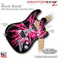 Lightning Pink WraptorSkinz  Skin fits Rock Band Stratocaster Guitar for Nintendo Wii, XBOX 360, PS2 & PS3 (GUITAR NOT INCLUDED)