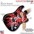 Lightning Red WraptorSkinz  Skin fits Rock Band Stratocaster Guitar for Nintendo Wii, XBOX 360, PS2 & PS3 (GUITAR NOT INCLUDED)