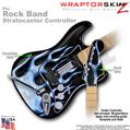 Metal Flames Blue WraptorSkinz  Skin fits Rock Band Stratocaster Guitar for Nintendo Wii, XBOX 360, PS2 & PS3 (GUITAR NOT INCLUDED)