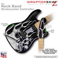 Metal Flames Chrome WraptorSkinz  Skin fits Rock Band Stratocaster Guitar for Nintendo Wii, XBOX 360, PS2 & PS3 (GUITAR NOT INCLUDED)