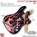 Metal Flames Red WraptorSkinz  Skin fits Rock Band Stratocaster Guitar for Nintendo Wii, XBOX 360, PS2 & PS3 (GUITAR NOT INCLUDED)