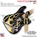 Metal Flames Yellow WraptorSkinz  Skin fits Rock Band Stratocaster Guitar for Nintendo Wii, XBOX 360, PS2 & PS3 (GUITAR NOT INCLUDED)