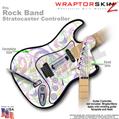 Neon Swoosh on White WraptorSkinz  Skin fits Rock Band Stratocaster Guitar for Nintendo Wii, XBOX 360, PS2 & PS3 (GUITAR NOT INCLUDED)