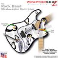 Penguins on White WraptorSkinz  Skin fits Rock Band Stratocaster Guitar for Nintendo Wii, XBOX 360, PS2 & PS3 (GUITAR NOT INCLUDED)