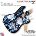 Radioactive Blue WraptorSkinz  Skin fits Rock Band Stratocaster Guitar for Nintendo Wii, XBOX 360, PS2 & PS3 (GUITAR NOT INCLUDED)