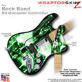Radioactive Green WraptorSkinz  Skin fits Rock Band Stratocaster Guitar for Nintendo Wii, XBOX 360, PS2 & PS3 (GUITAR NOT INCLUDED)