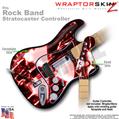 Radioactive Red WraptorSkinz  Skin fits Rock Band Stratocaster Guitar for Nintendo Wii, XBOX 360, PS2 & PS3 (GUITAR NOT INCLUDED)