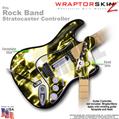 Radioactive Yellow WraptorSkinz  Skin fits Rock Band Stratocaster Guitar for Nintendo Wii, XBOX 360, PS2 & PS3 (GUITAR NOT INCLUDED)