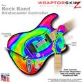 Rainbow Swirl WraptorSkinz  Skin fits Rock Band Stratocaster Guitar for Nintendo Wii, XBOX 360, PS2 & PS3 (GUITAR NOT INCLUDED)